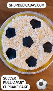 Soccer pull-apart cupcake cake
