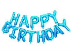 Happy birthday balloon letters blue