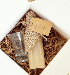 Navidad gift box con Mini coquito+shot glass